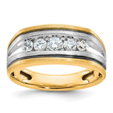 Men's YG/WG Band with black rhodium accent and soft satin finish Mounting