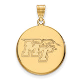 14k Gold LogoArt Middle Tennessee State University M-T Large Disc Pendant