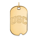 14k Gold University of Southern California U-S-C Large Dog Tag Pendant