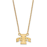 14k Gold LogoArt Iowa State University Small Pendant 18 inch Necklace