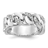 10K White Gold Polished Diamond Men's Ring