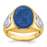 GENTS TT BLUE ONYX INTAGLIO RING Mounting