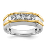 10k Two-tone White and Yellow Gold Fancy Ring Mounting