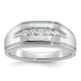 14kw IBGoodman Men's Polished Satin and Grooved 5-Stone Ring Mounting