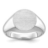 10kw 14mm round face signet ring.
