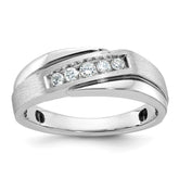 Men's White Gold Band with Black Rhodium Accent Mounting