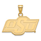 14k Gold LogoArt Oklahoma State University O-S-U Small Pendant