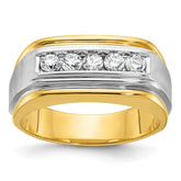 Men's TT Wedding Band with Satin Finish Accent Mounting
