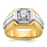 Men's TT Solitaire Ring with All Bright Finish (comfort-fit) Mounting