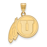 14k Gold LogoArt University of Utah Large Pendant