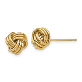 14k 9mm Polished Triple Love Knot Post Earrings