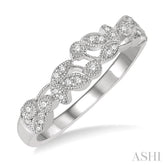 1/6 Ctw Round Cut Diamond Wedding Band in 14K White Gold