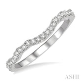 1/5 Ctw Curvy Round Cut Diamond Wedding Band in 14K White Gold