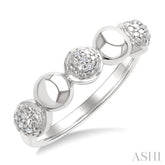 5 MM Bold Bead and 1/20 Ctw Round Cut Diamond Fashion Ring in Sterling Silver
