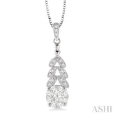 3/8 Ctw Lovebright Round Cut Diamond Pendant in 10K White Gold with Chain