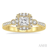 1/4 Ctw Diamond Semi-Mount Engagement Ring in 14K Yellow Gold