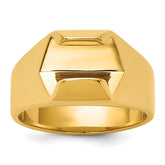 Men's YG Solitaire Ring for 1ct Center with All Bright Finish Raw Casting