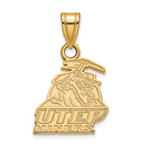 10k Gold LogoArt University of Texas at El Paso Miners Small Pendant