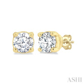 1/4 Ctw Round Cut Diamond Stud Earrings in 14K Yellow Gold