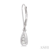 1/8 Ctw Pear Shape Round Cut Diamond Earrings in 14K White Gold