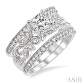 3/4 Ctw Diamond Semi-mount Ring Set in 14K White Gold