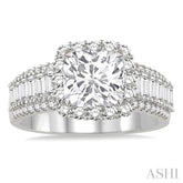 1 1/5 Ctw Diamond Semi-Mount Engagement Ring in 14K White Gold