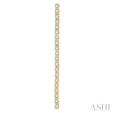 1 Ctw Single Line Drop Round Cut Diamond Tennis Earring in 14K Yellow Gold