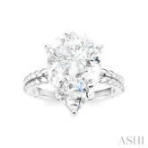 1/8 Ctw Pear Shape Round Cut Diamond Semi-Mount Engagement Ring in 14K White Gold