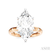 1/5 Ctw Akari Marquise Shape Round Cut Diamond Semi-Mount Engagement Ring in 14K Rose and White Gold