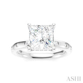 1/5 Ctw Akari Princess Shape Round Cut Diamond Semi-Mount Engagement Ring in 14K White Gold