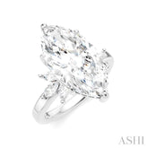 5/8 Ctw Akari Marquise and Round Cut Diamond Semi-Mount Engagement Ring in 14K White Gold