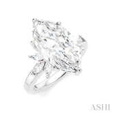 5/8 Ctw Akari Marquise and Round Cut Diamond Semi-Mount Engagement Ring in 14K White Gold