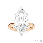 1/5 Ctw Akari Marquise Shape Round Cut Diamond Semi-Mount Engagement Ring in 14K Rose and White Gold