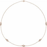 14K Rose Gold 1 CTW Natural Diamond 5-Station 18" Necklace