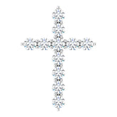 Sterling Silver 3/8 CTW Natural Diamond Cross Pendant