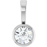 Platinum .06 CT Natural Diamond Bezel-Set Solitaire Pendant