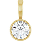 14K Yellow Gold 1/4 CT Natural Diamond Bezel-Set Solitaire Pendant