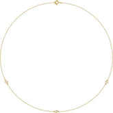 14K Yellow Gold 1/5 CTW Lab-Grown Diamond 3-Station 18" Necklace