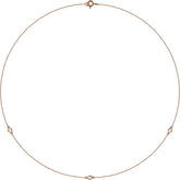 14K Rose Gold 1/5 CTW Lab-Grown Diamond 3-Station 18" Necklace