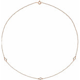 14K Rose Gold 1/3 CTW Lab-Grown Diamond 3-Station 18" Necklace