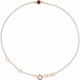 14K Rose Gold Natural Mozambique Garnet Bezel-Set Solitaire 6 1/2-7 1/2" Bracelet