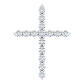 Sterling Silver 1/2 CTW Natural Diamond Cross Pendant