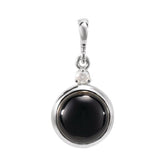 Platinum 6 mm Natural Black Onyx & .03 CT Natural Diamond Cabochon Pendant