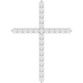 Sterling Silver 1 CTW Natural Diamond Cross Pendant