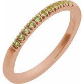 14K Rose Gold Natural Peridot Stackable Ring