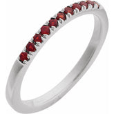 Sterling Silver Natural Mozambique Garnet Stackable Ring