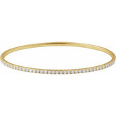 14K Yellow Gold 2 CTW Lab-Grown Diamond Flexible Bangle 7" Bracelet