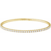 14K Yellow Gold 3 CTW Natural Diamond Flexible Bangle 7" Bracelet