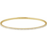 14K Yellow Gold 1 1/2 CTW Lab-Grown Diamond Flexible Bangle 7" Bracelet