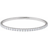 14K White Gold 5 CTW Lab-Grown Diamond Flexible Bangle 7" Bracelet